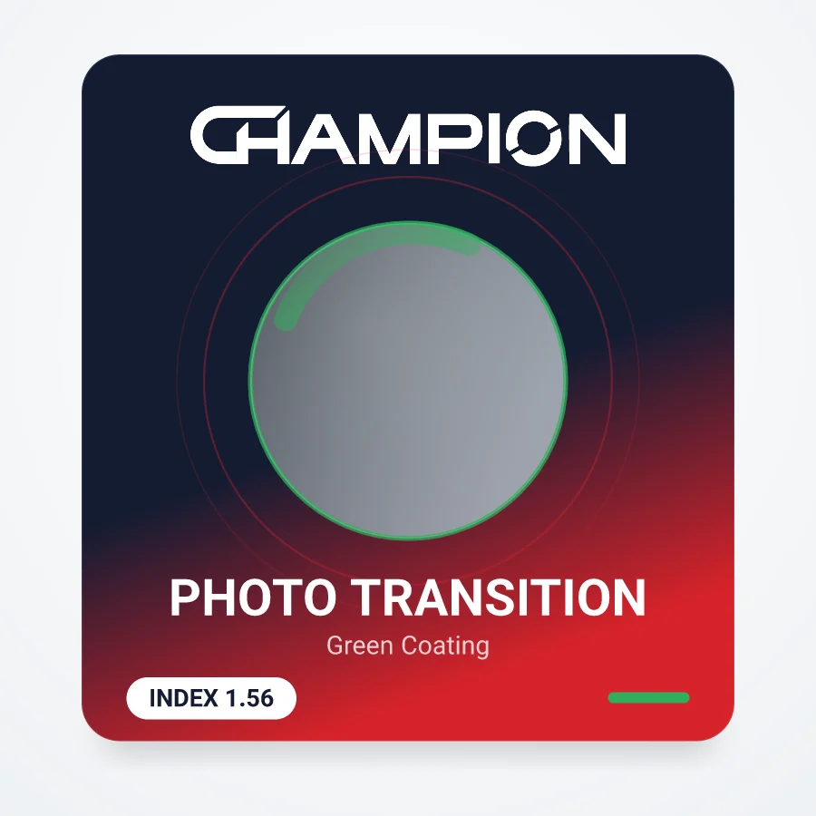 عدسی CHAMPION ۱٫۵۶ فتو ترانزیشن خاکستری پوشش سبز