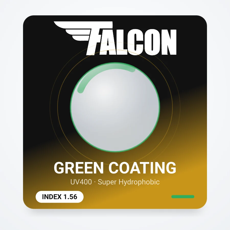 عدسی FALCON ۱٫۵۶ Green Coating آنتی‌رفلکس سبز