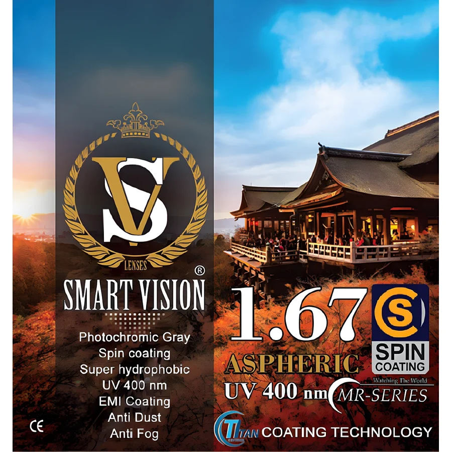 عدسی SMART VISION ۱٫۶۷ فتوکرومیک Spin Coat