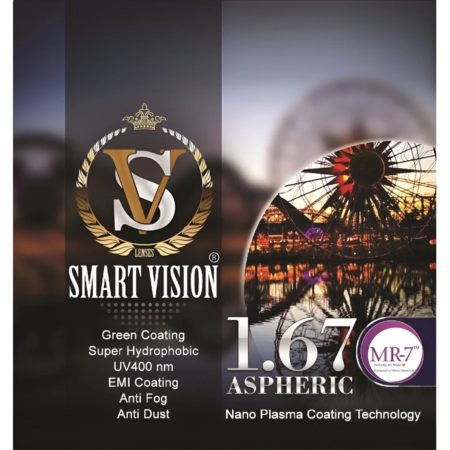 عدسی SMART VISION ۱٫۶۷ آسفریک فشرده پوشش سبز