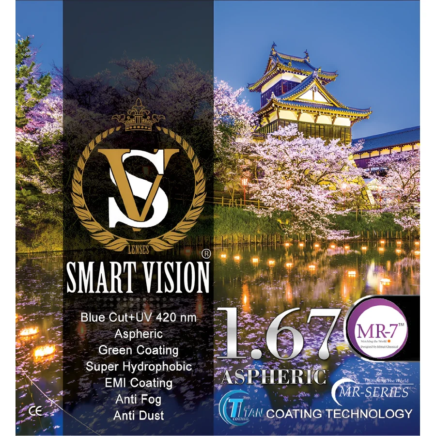 عدسی SMART VISION ۱٫۶۷ آسفریک بلوکات UV420 فشرده