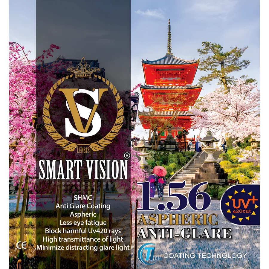 عدسی SMART VISION ۱٫۵۶ Anti-Glare بنفش UV420