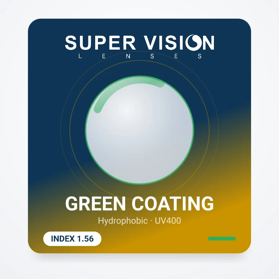 عدسی SUPER VISION ۱٫۵۶ Green Coating هیدروفوبیک