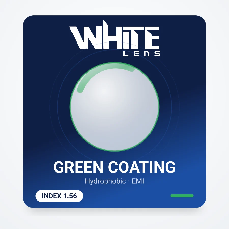 عدسی WHITE ۱٫۵۶ Green Coating آنتی‌رفلکس سبز